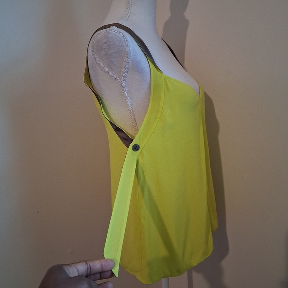 Rag & Bone Colette Cami Lime Green Silk Blouse Size Medium NWOT - Picture 4 of 10